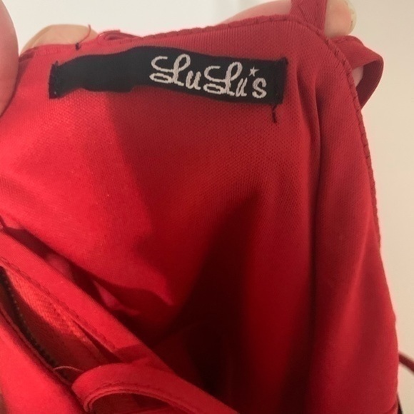 Lulu’s Red Can’t Cage Me Strap Mini Dress Size Small - Picture 12 of 13